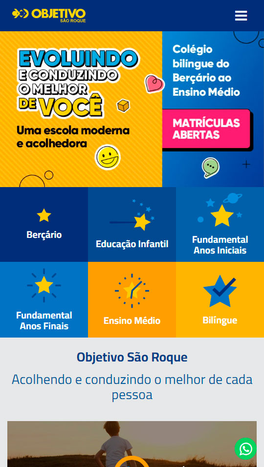 Site Mobile Objetivo São Roque
