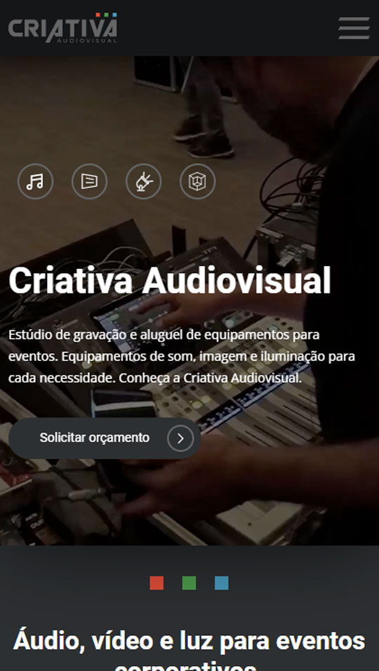 Site Mobile Criativa Audiovisual