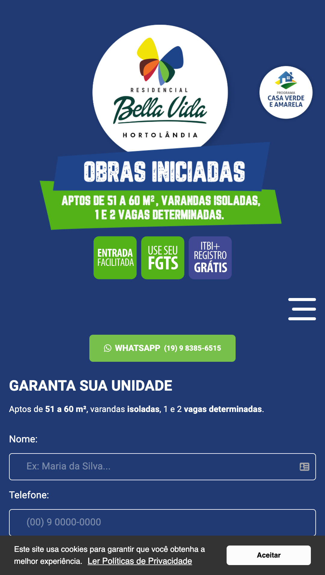 Site Mobile Bella Vida Hortolândia